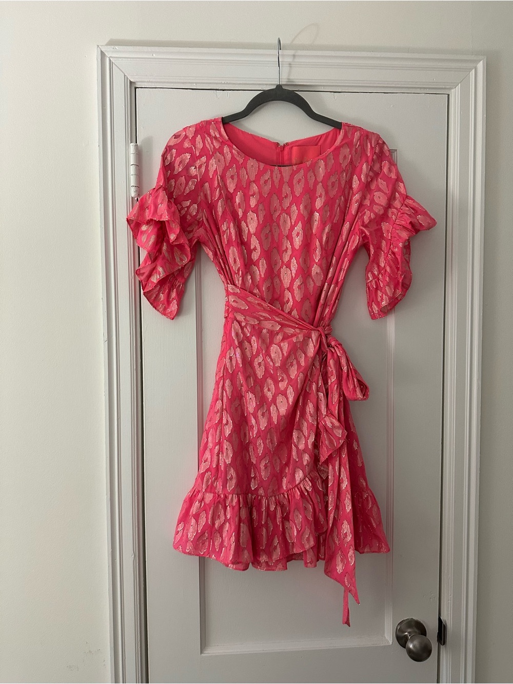 Lilly Pulitzer Fuchsia Dress with Gold Metallic Detailing